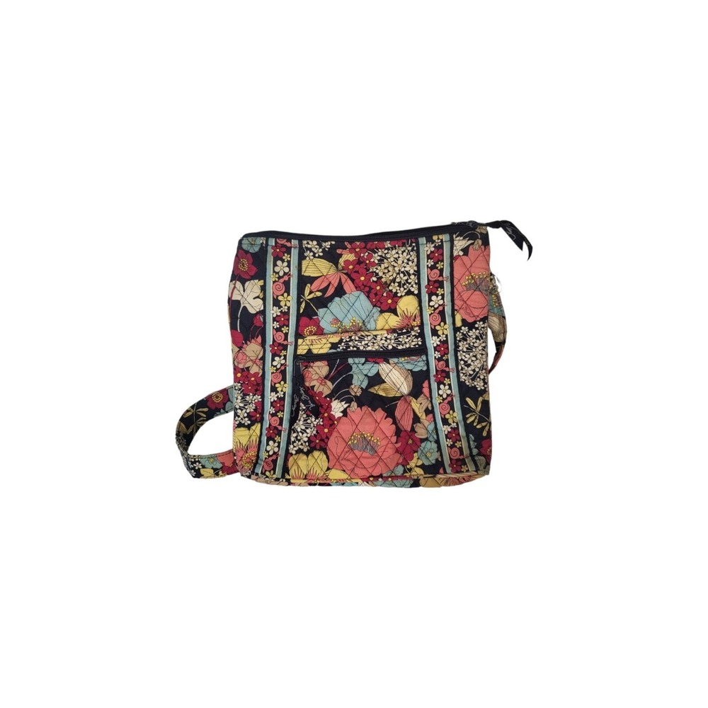 Vera Bradley Happy Snails Hipster Crossbody Bag Retired Quilted Floral Purse‎